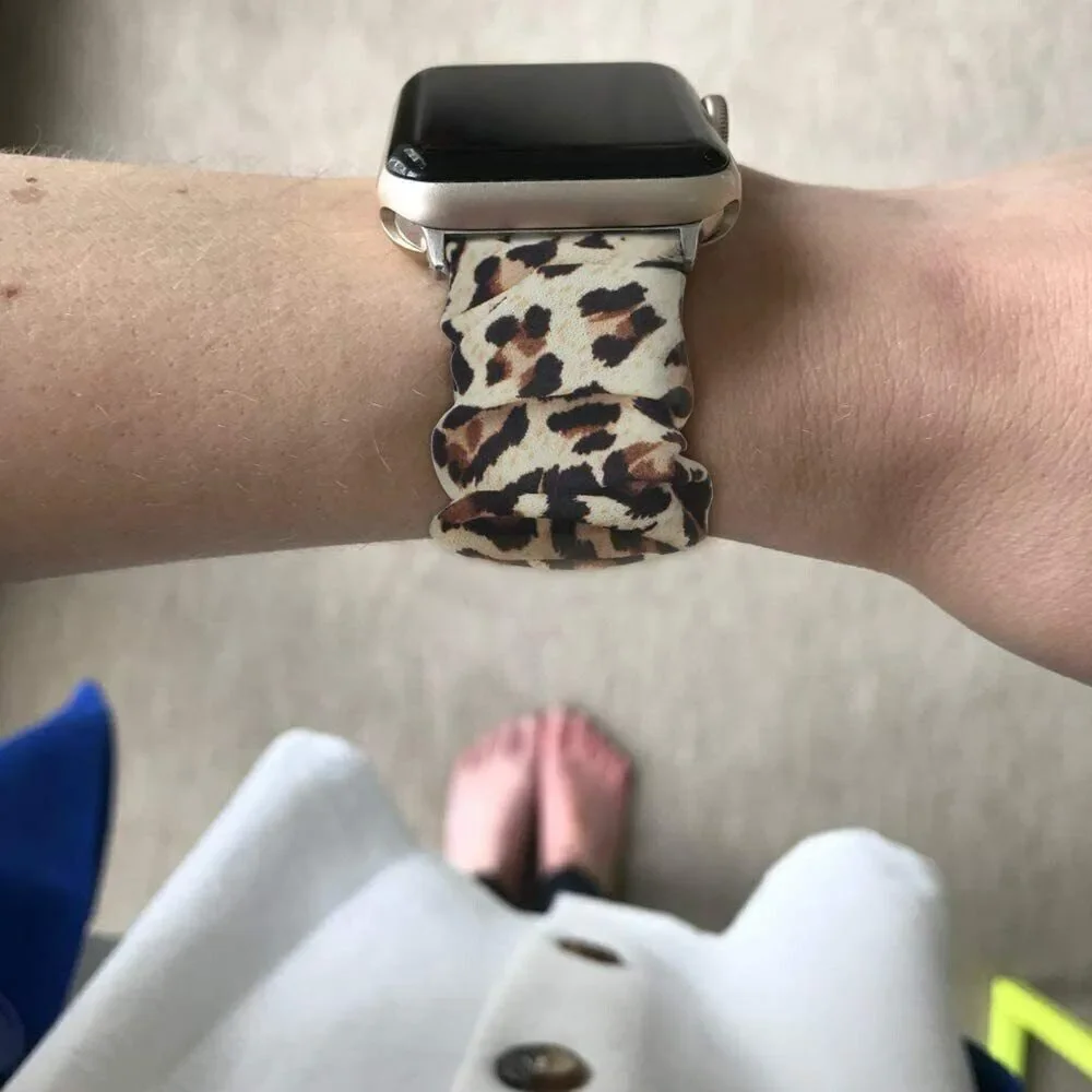 Scrunchie Elastic Watch Band Compatible with Apple Watch Band 38mm 40mm - M/L
